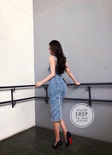 Đầm jean 2 dây body cực chất