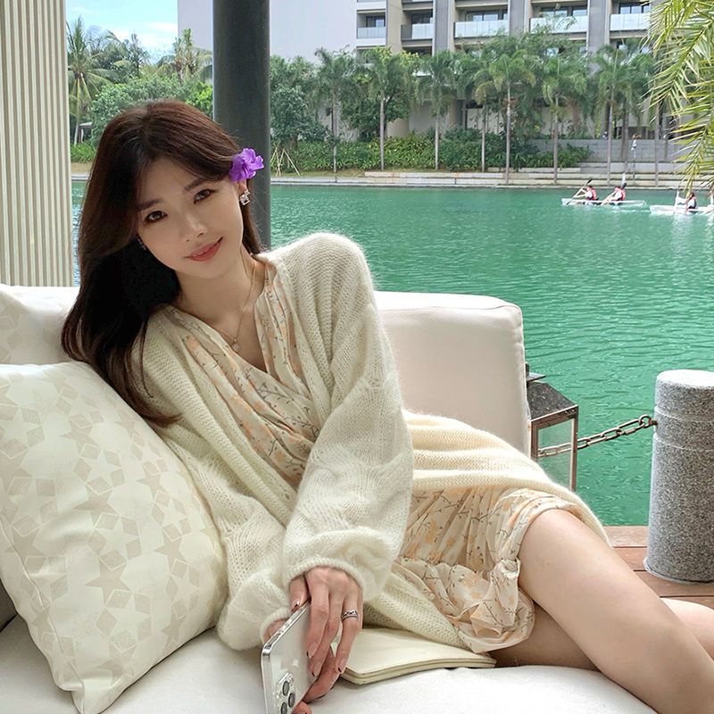 Áo Khoác Len Tay Phồng Thiết Kế Mới Ngọt Ngào Thời Trang Dành Cho Mùa Xuân Hè