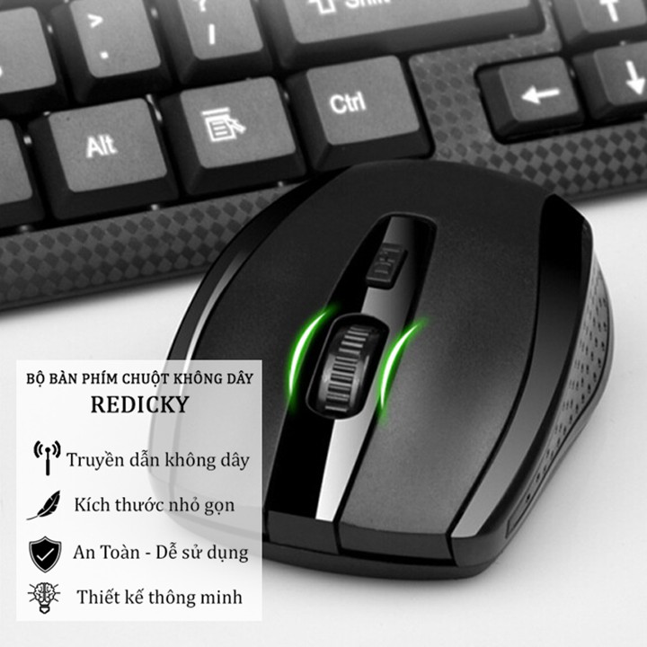 Bộ bàn phím và chuột wireless không dây 2.4G REDICKY GR50 youngcityshop 30.000