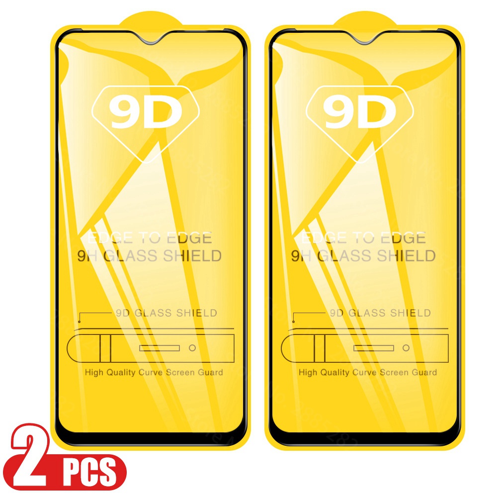 Set 2 kính cường lực 9D bảo vệ toàn màn hình cho Xiaomi Redmi 7 7A 8 8A 9 9A 9C 9T Note 10 10S 9 9S 7 8 Pro POCO F3 X