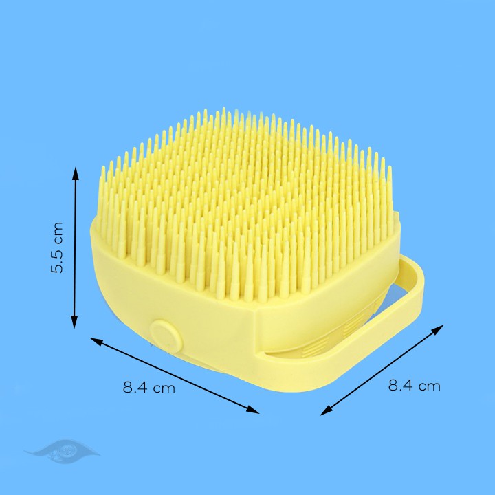 Bàn chải gai silicon tắm cho thú cưng có ngăn đựng sữa tắm (BCT03)