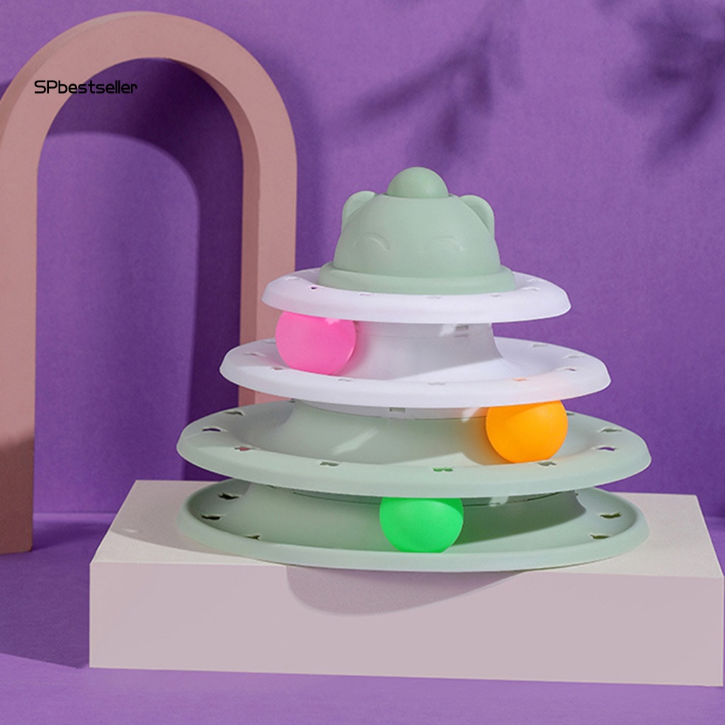 Đồ Chơi Tháp Bóng Lăn Rèn Luyện Trí Thông Minh Trong Nhà Cho Mèo Cưng