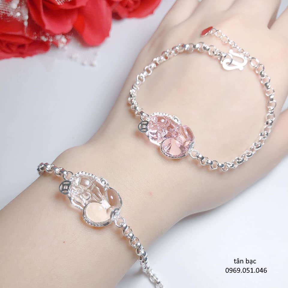 lắc tay tỳ hưu , gắn đá phong thủy may mắn , vòng tay nghê đủ màu