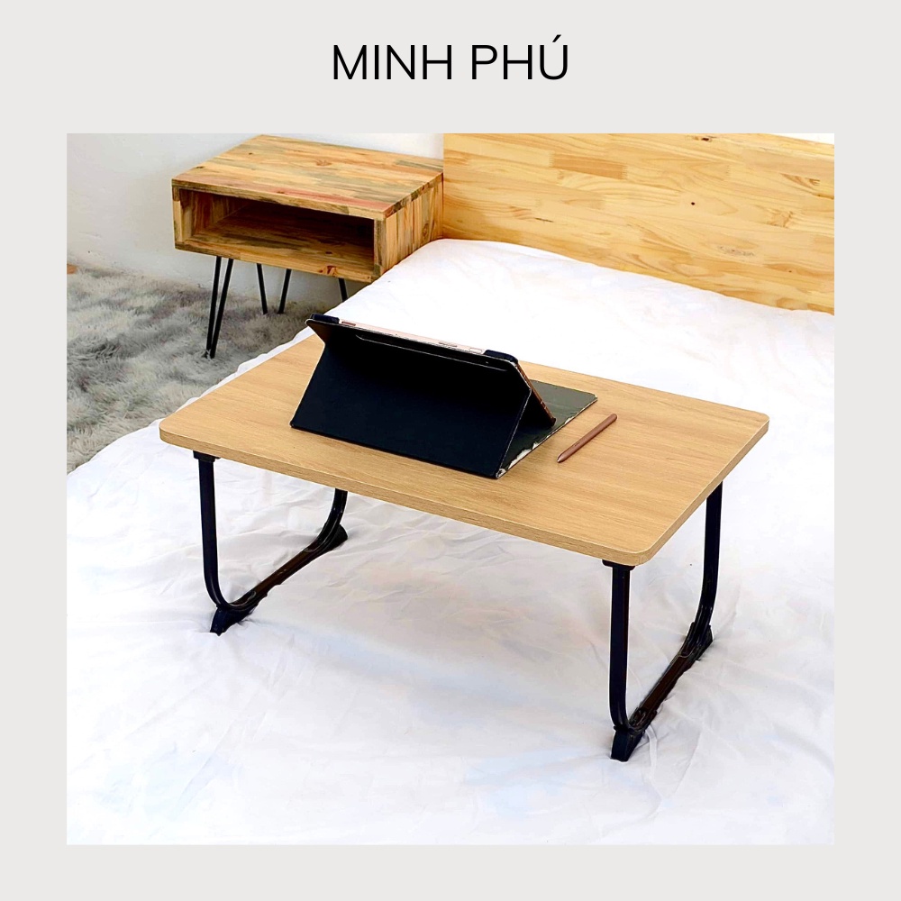 Bàn Gấp Gọn Ngồi Bệt Dùng Để Latop, Chân Sắt Chịu Lực Cứng Cáp Mặt Gỗ Đẹp