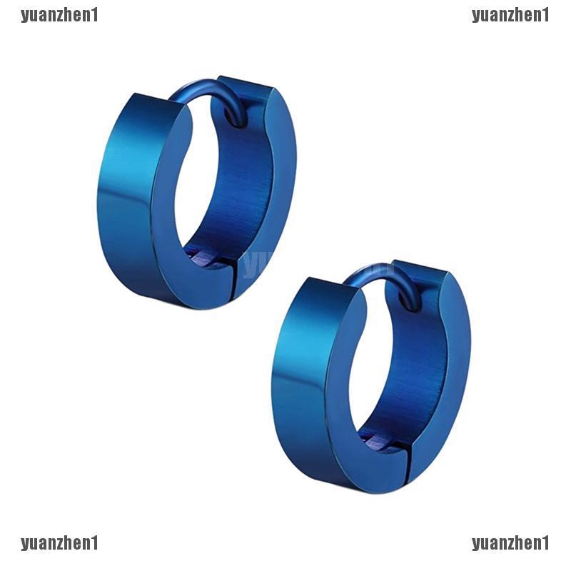 1 Đôi Khuyên Tai Tròn Bằng Thép Không Gỉ Cho Nam Nữ