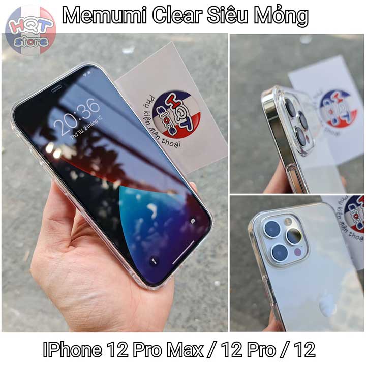 Ốp lưng trong suốt Memumi Clear cho IPhone 12 Pro Max / 12 Pro / 12