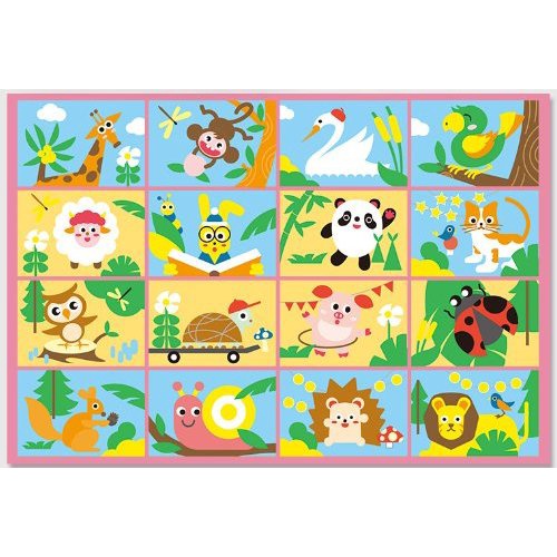 Bộ 16 tranh cát kích thước 21x14cm kèm 12 ống màu và khay hứng cát cho bé