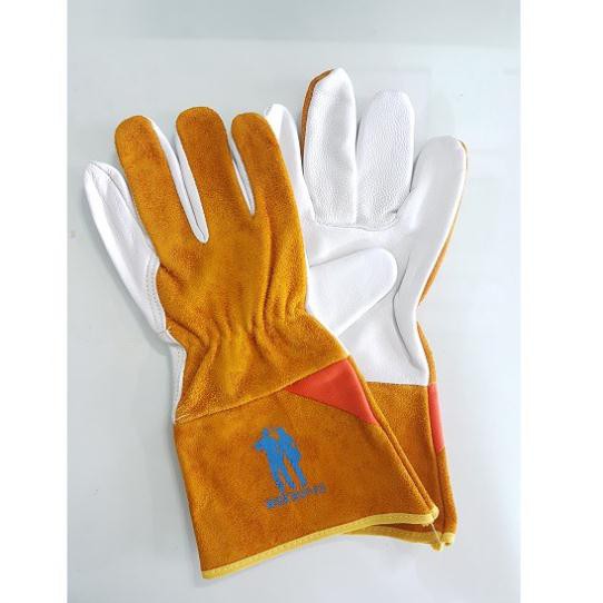 Găng tay da hàn tig dài tay Woksupas