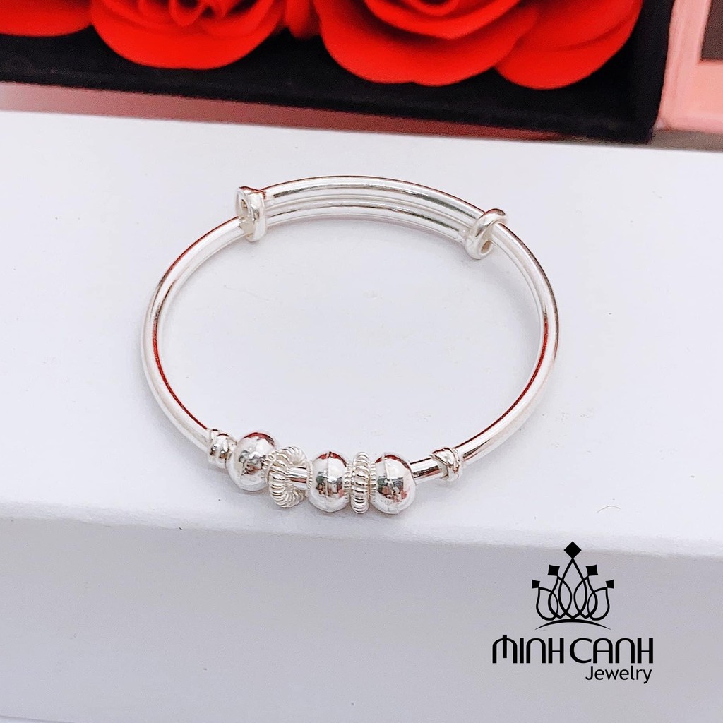 Vòng Bạc Trẻ Em 3 Bi - Minh Canh Jewelry