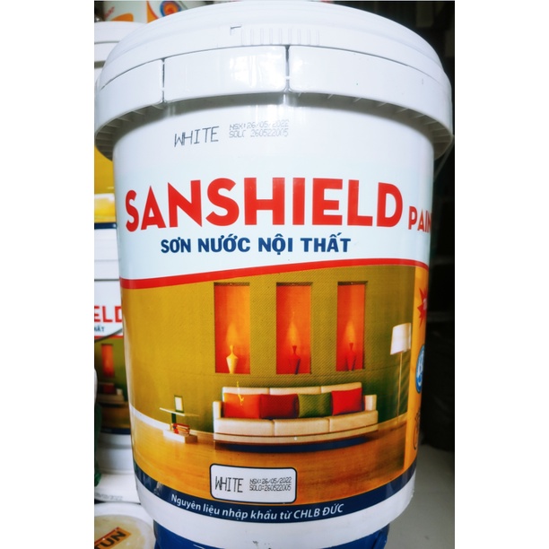 Siêu Rẻ Thùng sơn Sanshield cao cấp 26kg Sơn nước đủ loại giá rẻ trang trí phòng decor phòng ngủ thay giấy dán tường