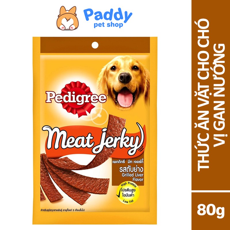Snack Pedigree Meat Jerky Cho Chó Vị Gan Nướng 80g