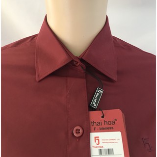 Áo Sơ Mi Thái Hòa Màu Đỏ Đô 047-12