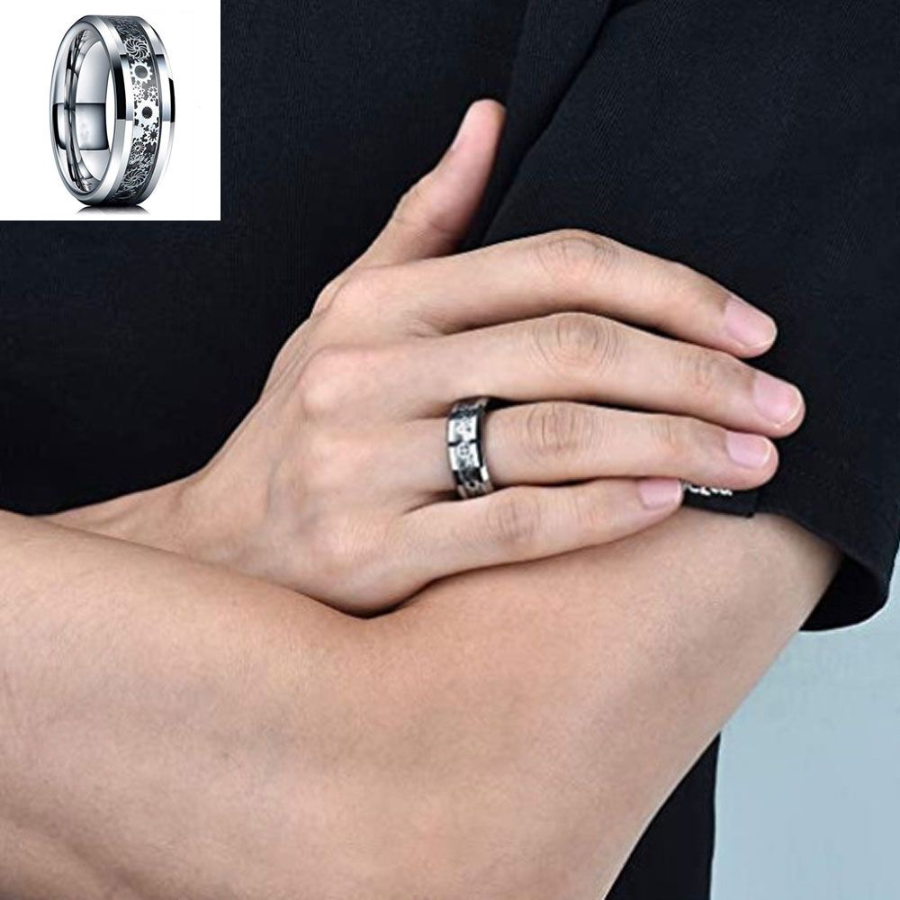Nhẫn Hình Bánh Răng Bằng Thép Không Gỉ Nhiều Màu Thời Trang Cho Nam Và Nữ