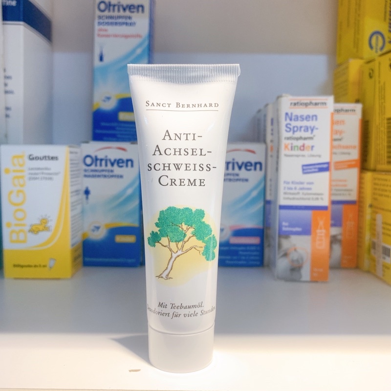 Kem bôi chống hôi nách và ngăn ngừa mồ hôi nách, chân Anti Achsel Schweiss Creme Sanct Bernhard - 25ml