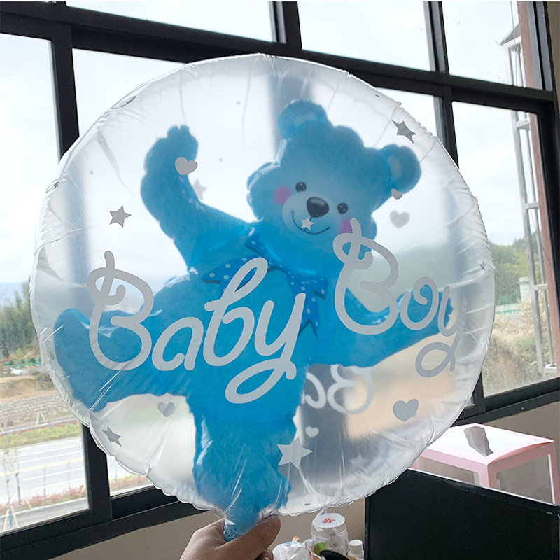 Set 5 bong bóng trong suốt hình gấu dễ thương trang trí tiệc sinh nhật cho bé