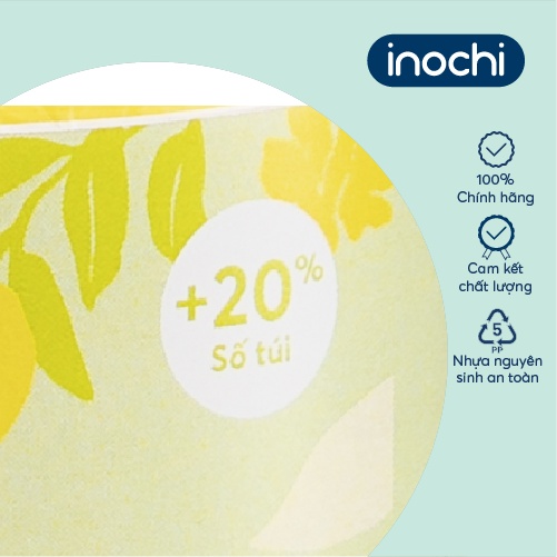 Túi rác tiện dụng inochi - Soji 25L x 28 túi (Size M) Hương Chanh có quai cầm