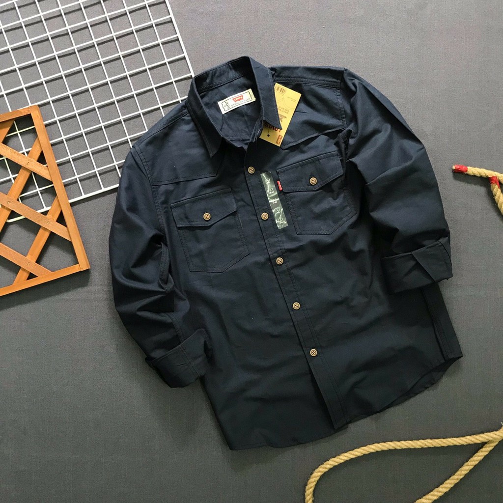 Áo sơ mi nam tay dài Lêvy cao cấp KENSTORE89 ATV007