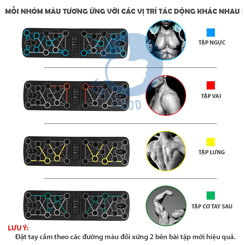 Dụng cụ hít đất đa năng, đồ hỗ trợ chống đẩy tập cơ tay, mông ngực đùi tại nhà cao cấp có vạch kẻ hướng dẫn dieuphan