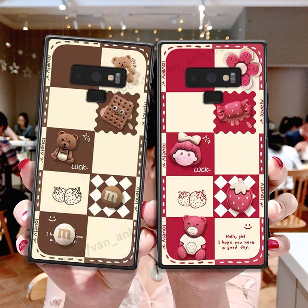 Ốp lưng Samsung Note 9 hình gấu, kẹo dễ thương cute