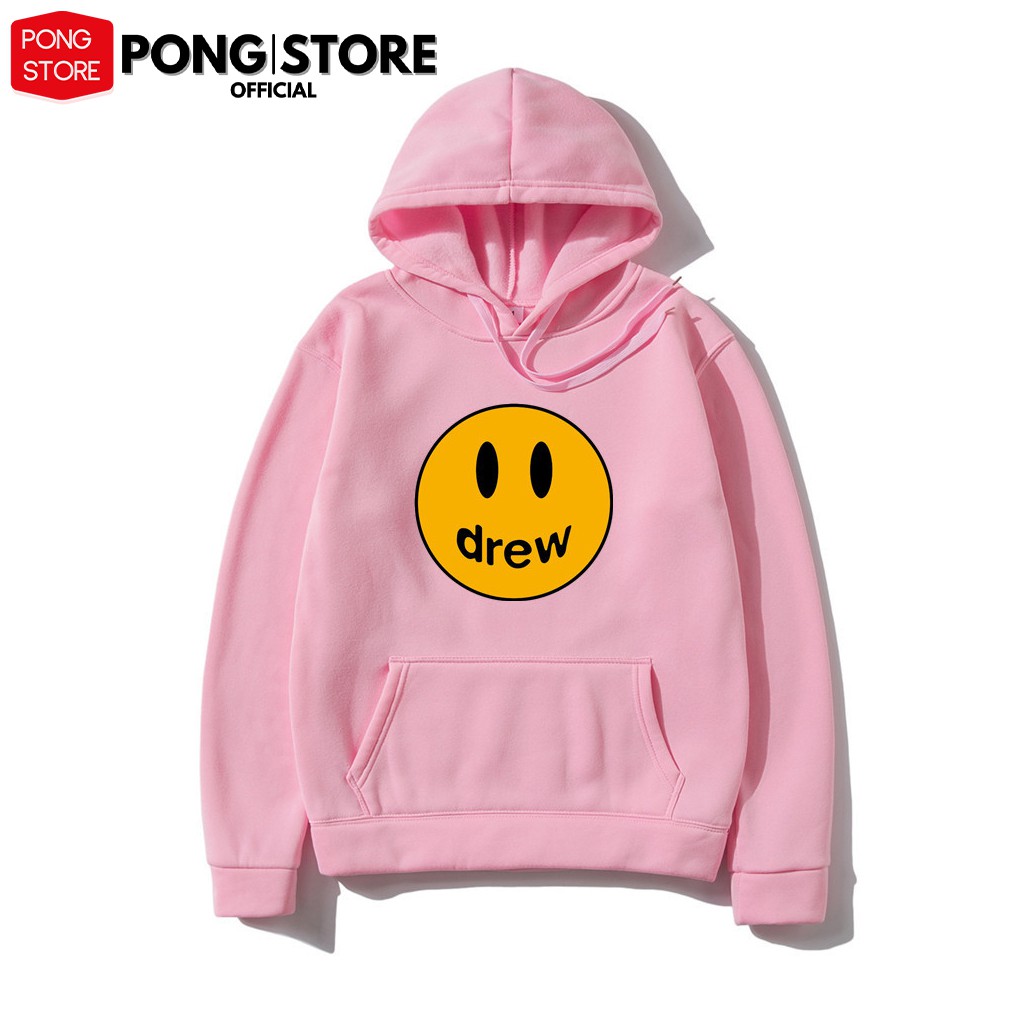 Áo hoodie nỉ có mũ nam nữ form rộng DREW, áo khoác hoodie unisex phong cách hàn quốc freesize có 3 màu