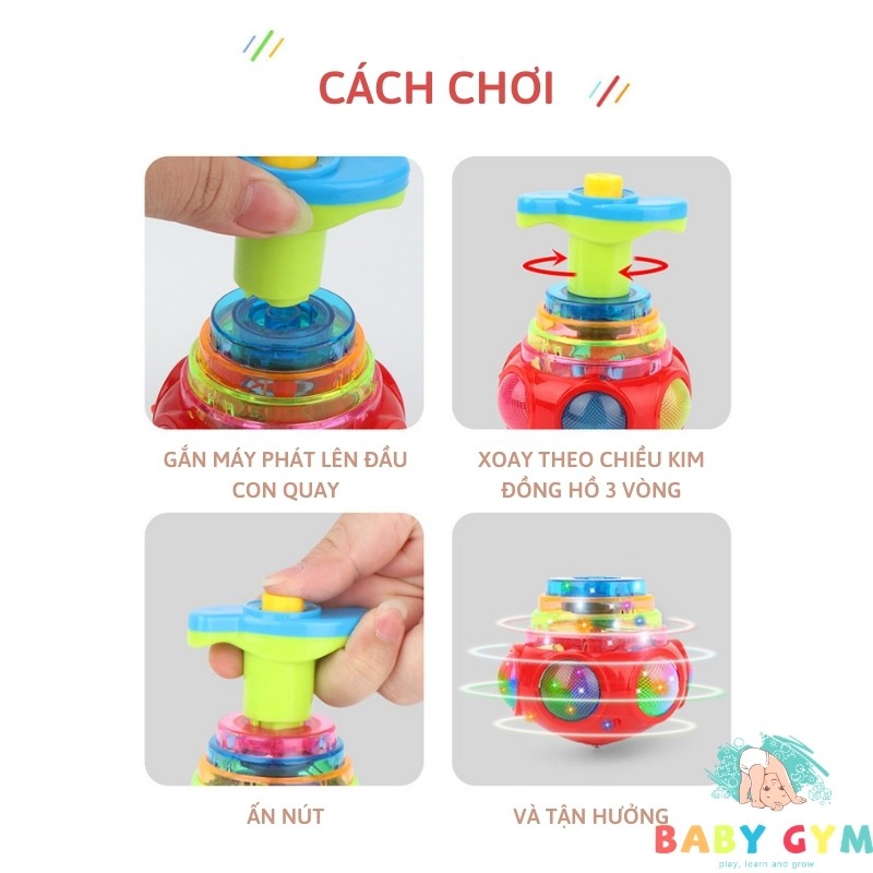 Đồ Chơi Con Quay Cho Bé - Có Nhạc Và Đèn Led Khi Quay