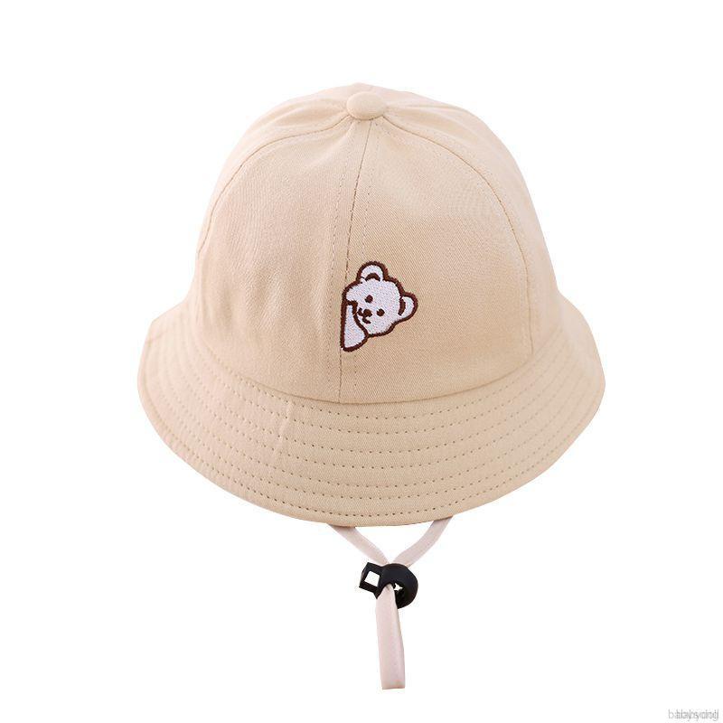 Nón tai bèo chống gió chống nắng thêu hình gấu dễ thương dành cho bé