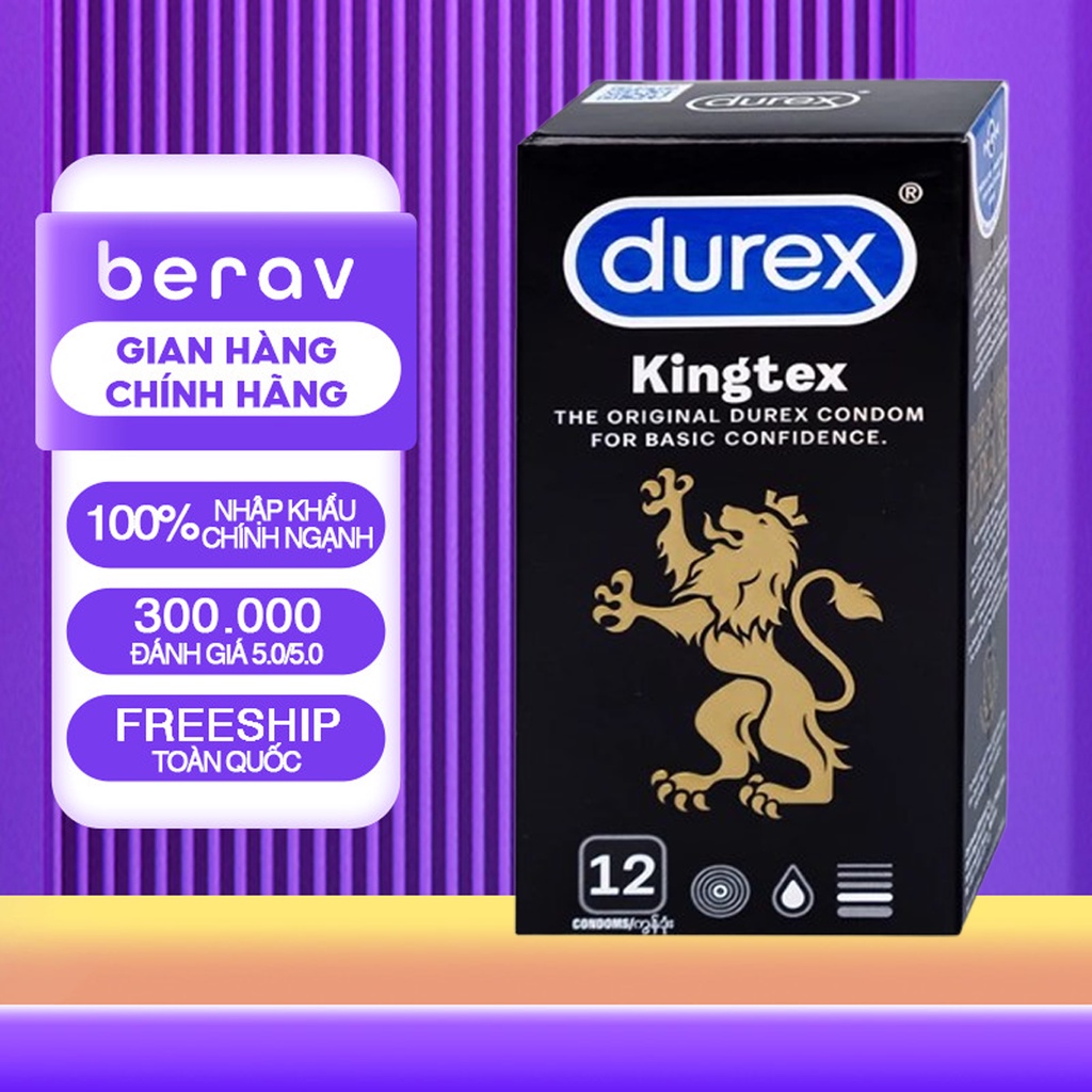 Hộp 12 Bao cao su DUREX KINGTEX