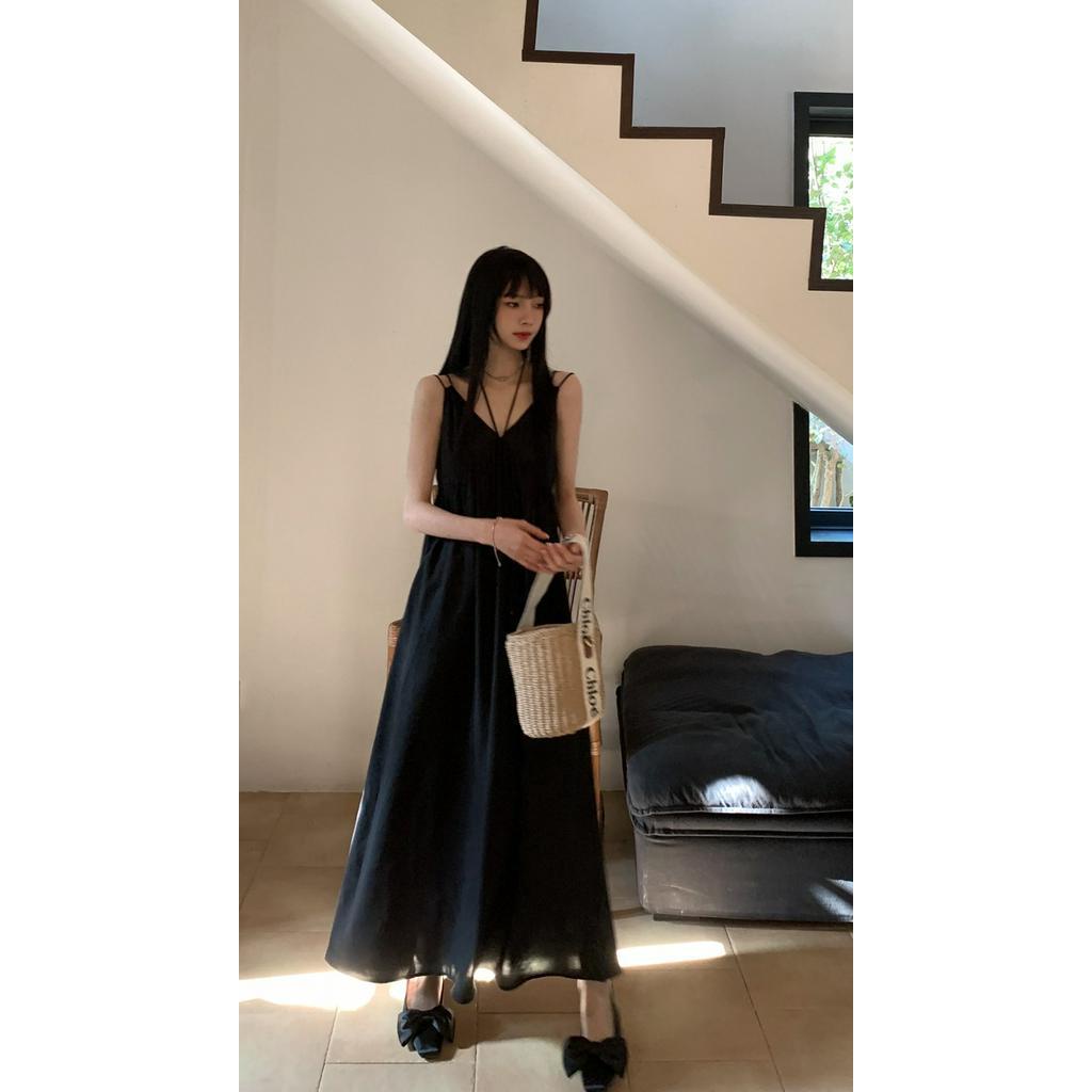Đầm Hai Dây Màu Đen Thời Trang Cho Nữ 61295