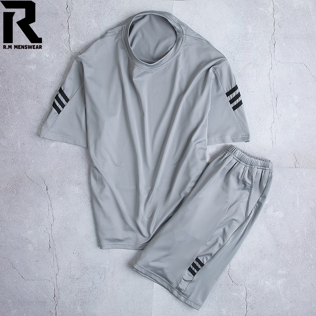 Bộ Hè Thể Thao Nam R.M Menswear CoolFit, Thun Lạnh Co Giãn 4 Chiều 3 Sọc Kẻ 2021 | BigBuy360 - bigbuy360.vn