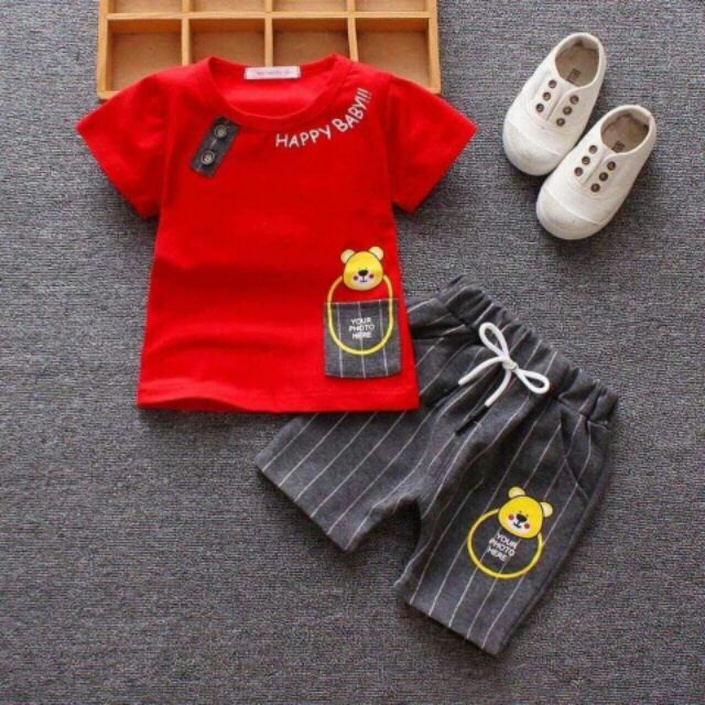Bộ hè cho bé trai_ bộ khuy lệch