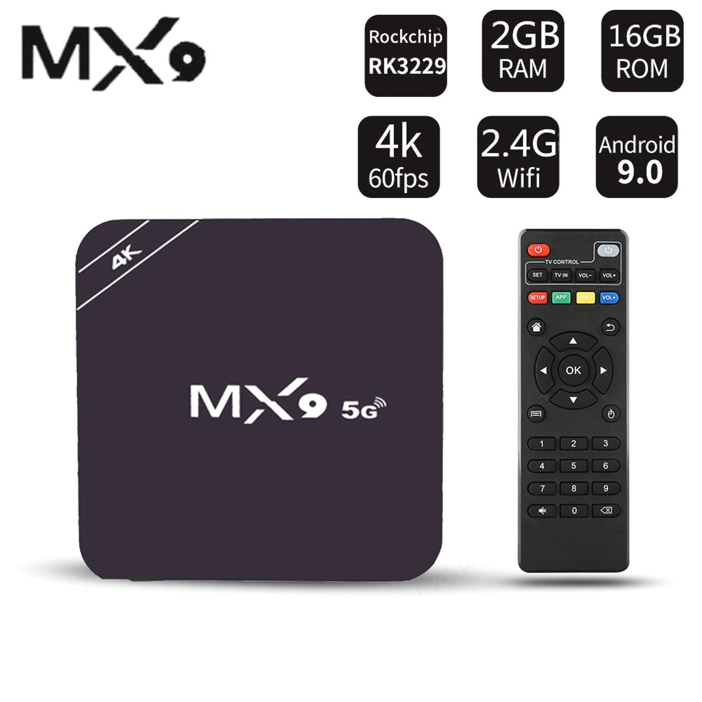 Đầu Tv Box Mx9, Android 4,4, 4k, Quad Core, 1gb Ram, 8gb Rom, 2,0 Hd, Hdmi, Sds, Slot, Wi-Fi 2.4ghz