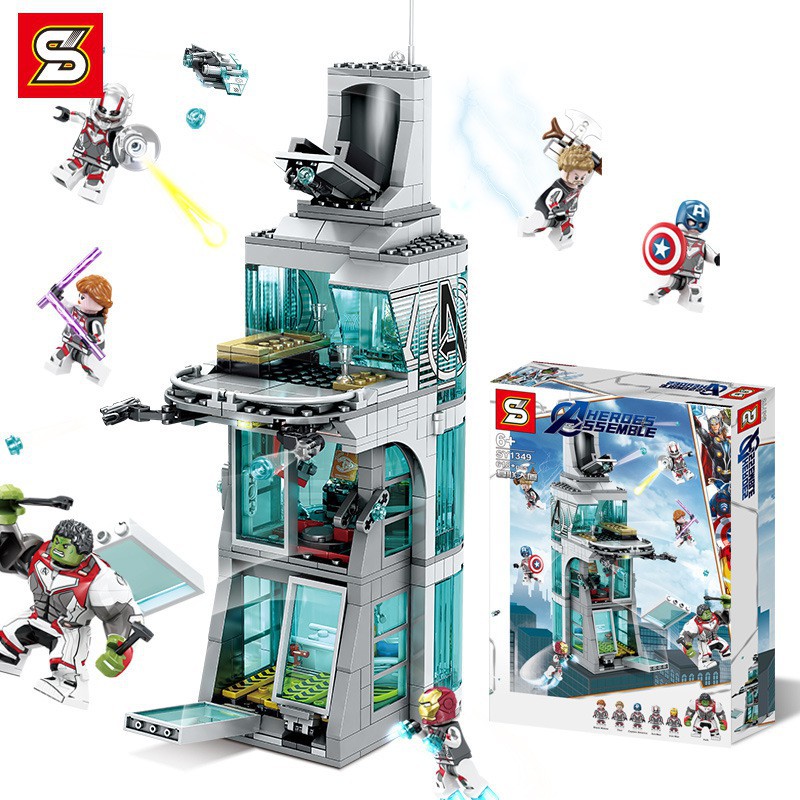 Lego Hero - SY 1349 ( Xếp Hình Tòa tháp trụ sở của các siêu anh hùng 618 Mảnh )