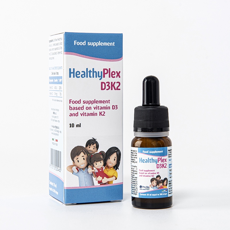 Siro Healthy Plex D3K2 10 ml -  Bổ sung Vitamin D3 & K2 - Hỗ trợ xương, răng chắc khỏe, hỗ trợ tăng 