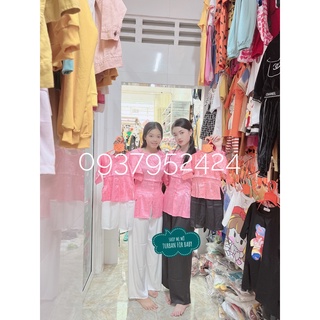 Bộ bà ba cưng xỉu cho mẹ và bé quần đen