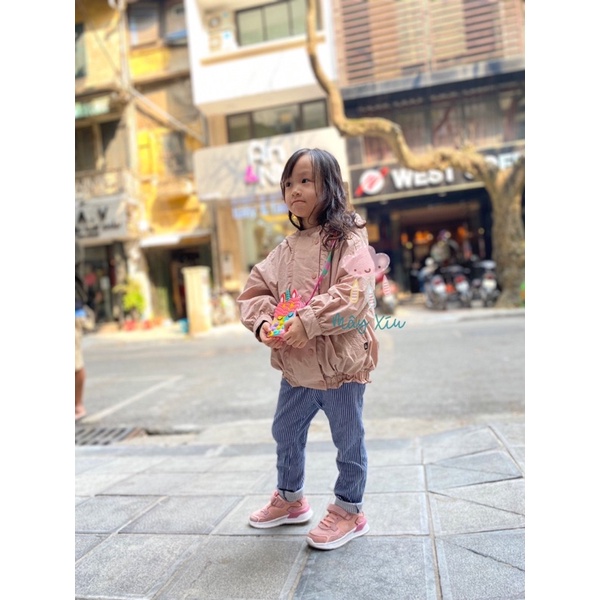 (100,110,120,130)Áo khoác gió 2 lớp siêu nhẹ Hàn Quốc hồng Moimoln