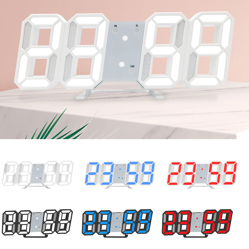 Đồng Hồ LED Điện Tử 3D Thiết Kế Đơn Giản Có Cổng Sạc usb Tiện Lợi
