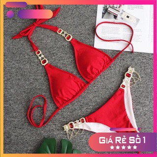 [SIÊU HOT] Bikini 2 Mảnh Đính Đá Cao Cấp Cột Dây [Hàng Có Sẵn]