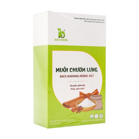 Muối chườm lưng Bảo Nhiên 850g giúp thư giãn, giảm đau + Tặng kèm túi đựng muối trong mỗi hộp