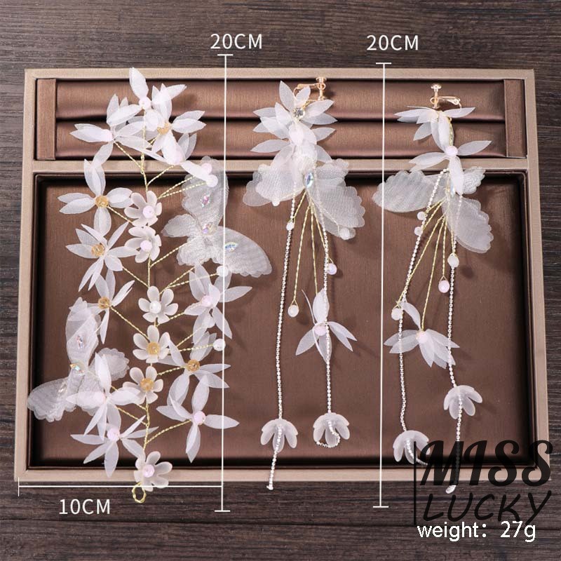 Set khuyên tai và trâm cài tóc thời trang thanh tú cho nữ