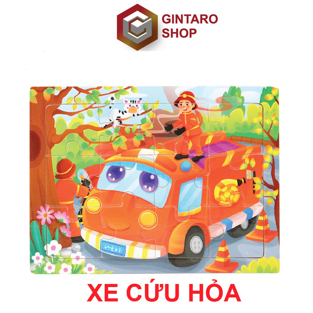 Bộ xếp hình 12 miếng puzzle cho bé , Đồ chơi xếp hình giúp bé phát triển tư duy từ nhỏ GINTARO SHOP