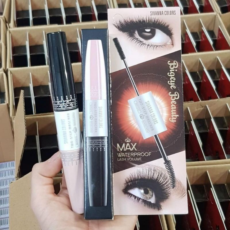 Mascara 2 Đầu Sivanna 6x Không Thấm Nước và Tơi Mi