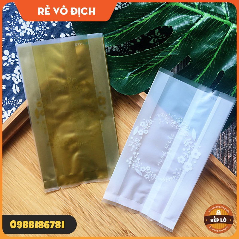 Túi đựng bánh trung thu vòng hoa tròn loại 50gr 100gr 125gr  XINH XẮN - 1 set 100 túi