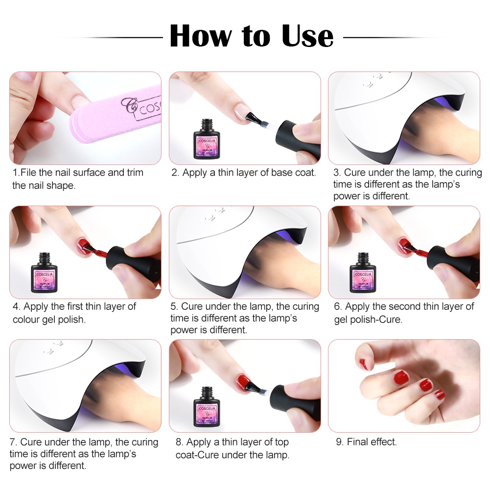 Gel Sơn Móng Tay Không Cồn Lâu Trôi 1 Màu 8ml