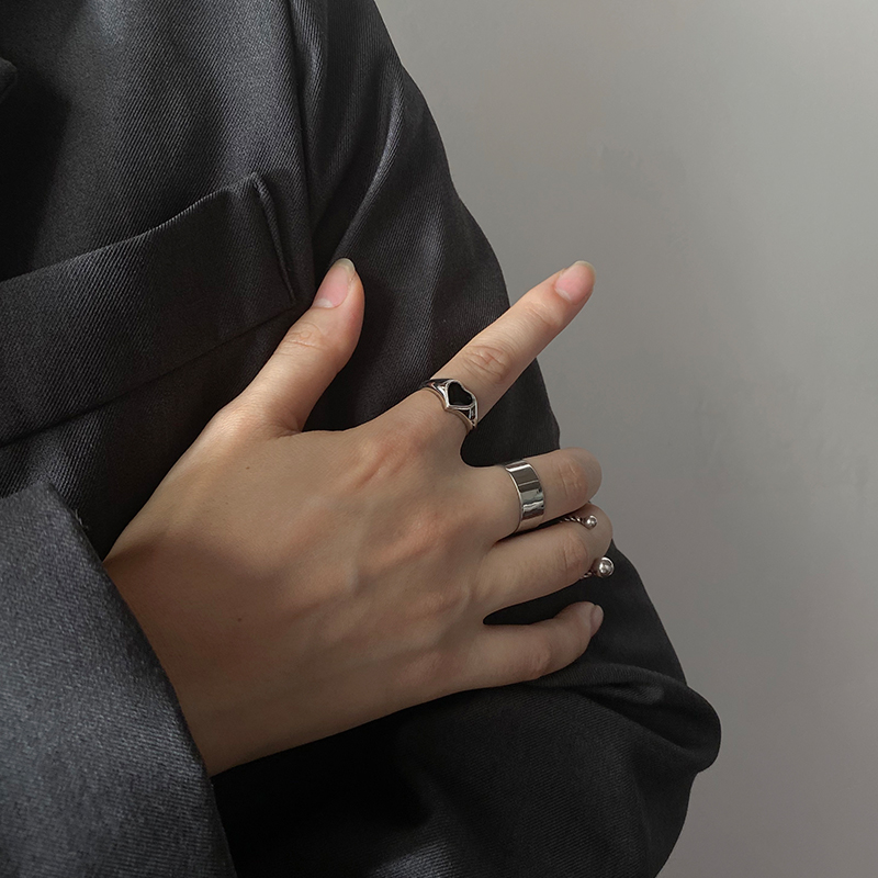 Nhẫn hở hình trái tim phong cách Hàn Quốc dễ phối đồ thời trang cho nam và nữ 23608