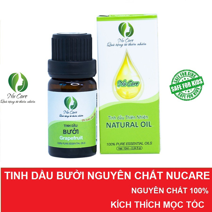 Tinh Dầu Bưởi Nguyên Chất kích thích mọc tóc, trị rụng tóc, trị hói đầu, xông phòng, khử mùi, có giấy kiểm định NuCare