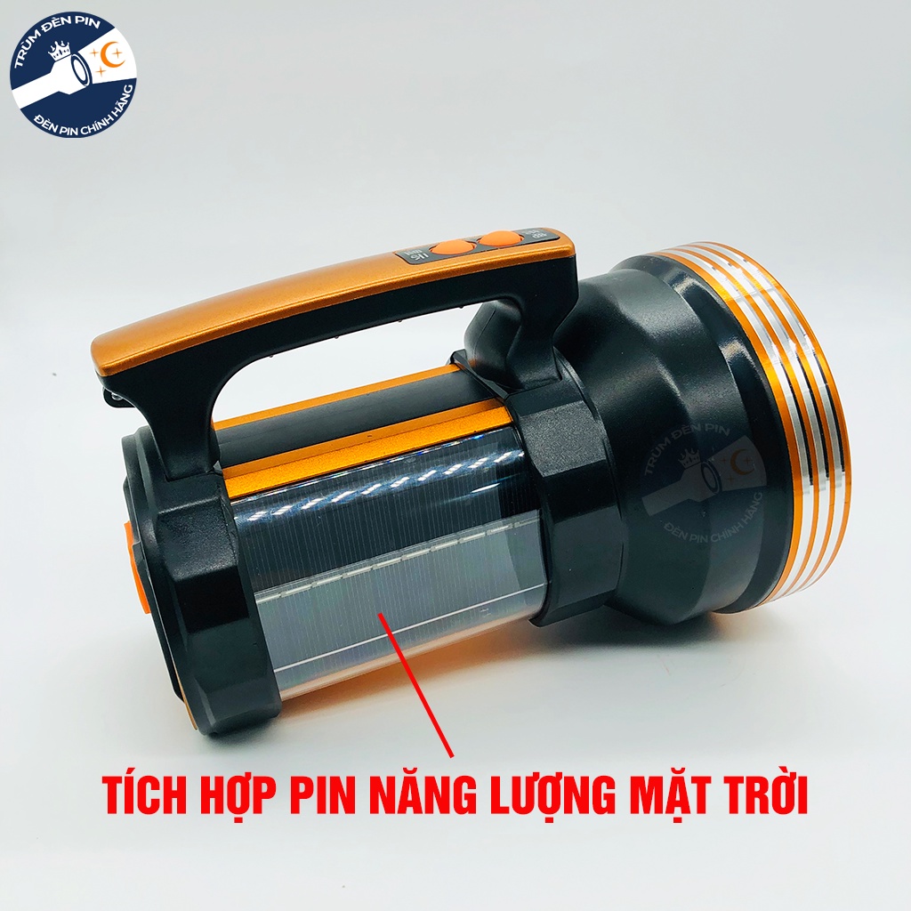 Đèn pin cầm tay siêu sáng 200W YUXING F8 LED Tích hợp năng lượng mặt trời, kèm tính năng sạc dự phòng cho điện thoại