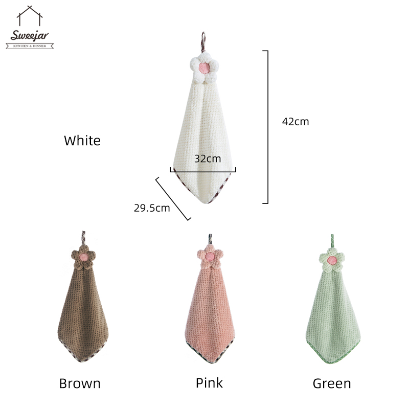 Khăn lau tay SWEEJAR treo tường hình hoa dễ thương nhiều màu tùy chọn tiện dụng cho nhà bếp/nhà tắm