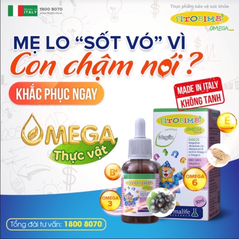Fitobimbi Omega Junior 30ml Phát Triển Trí Não, Hỗ Trợ Trẻ Chậm Nói, Tự Kỷ, Giảm Chú Ý