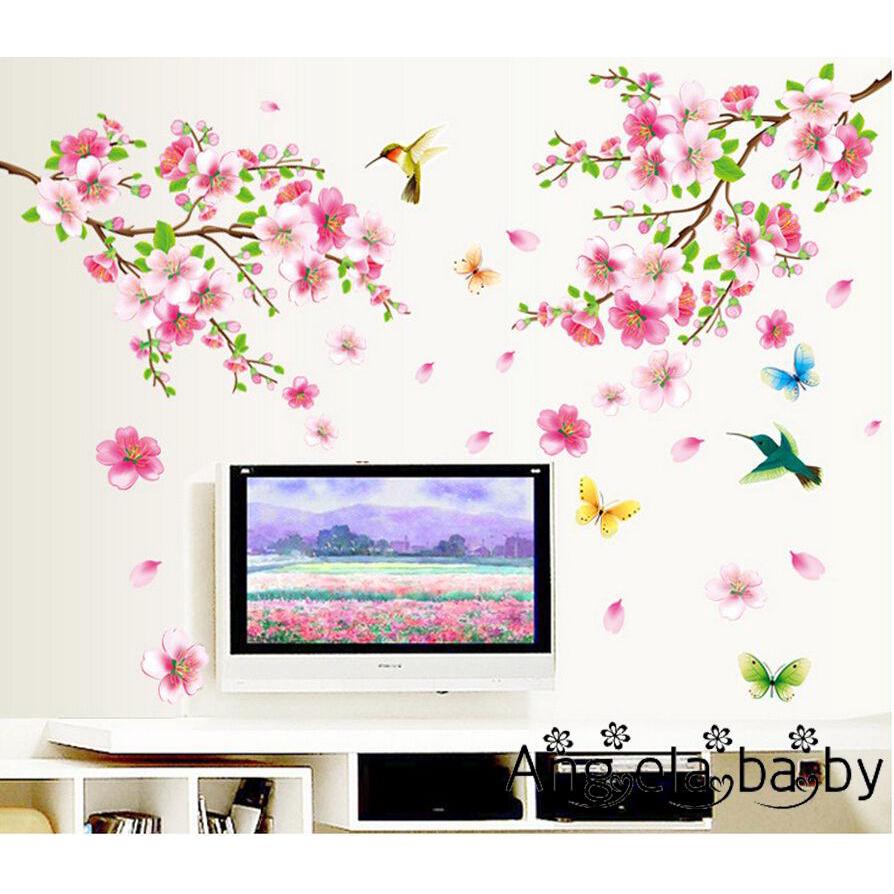 Liv-3d Hồng CHERRY BLOSSOM TƯỜNG Dán Nghệ Thuật Trang Trí Nhà Đồ Họa Hoa Cánh Hoa