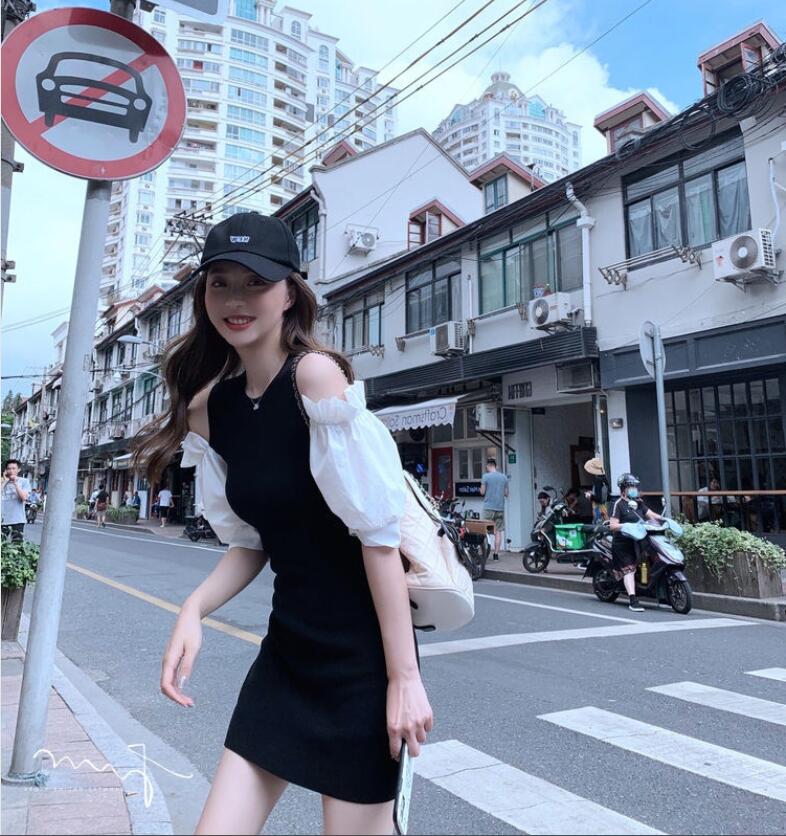 Áo croptop tay ngắn/ Đầm SUXI phong cách Hàn Quốc dành cho nữ